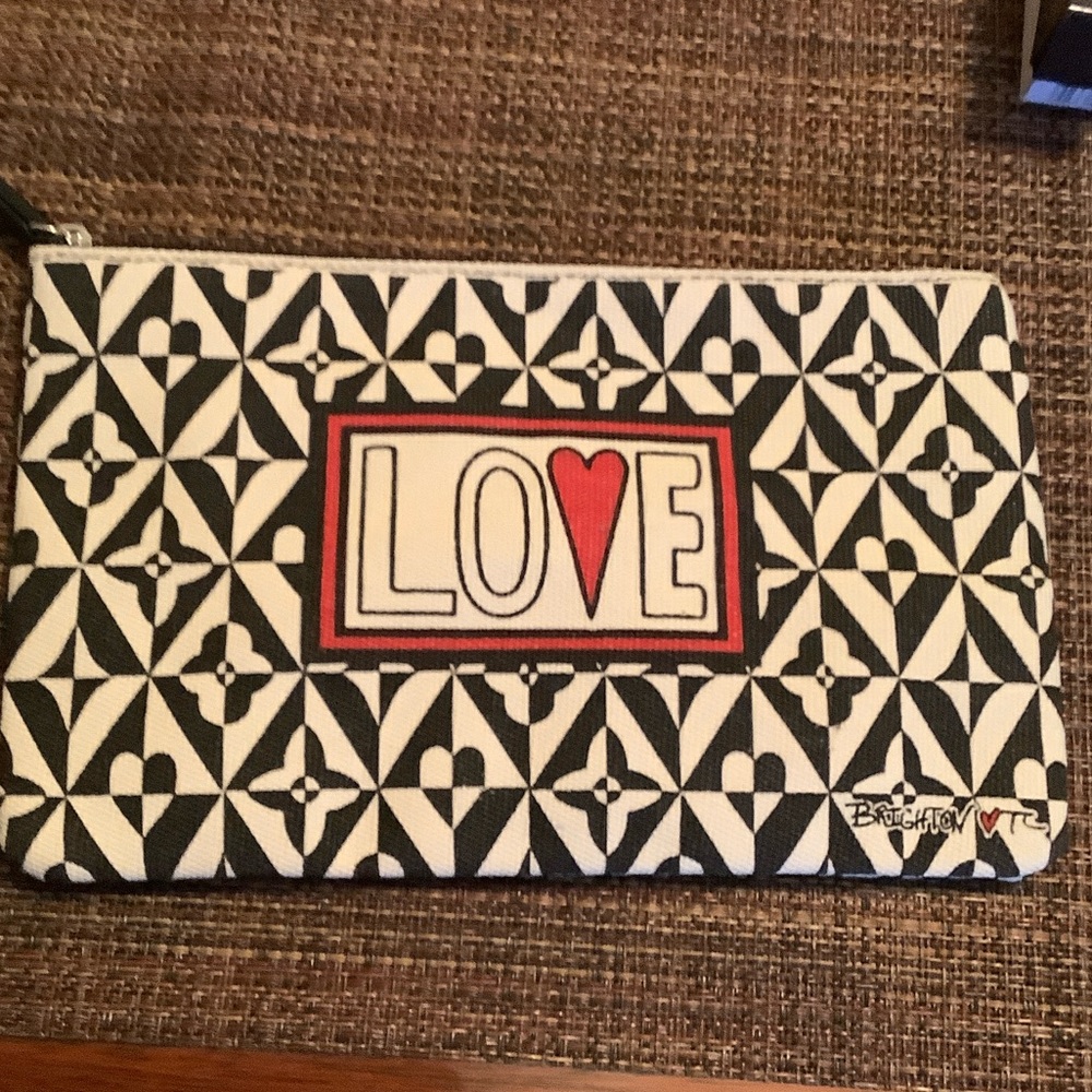 Brighton Black and White Clutch with Red Heart Accent - Picture 3 of 5